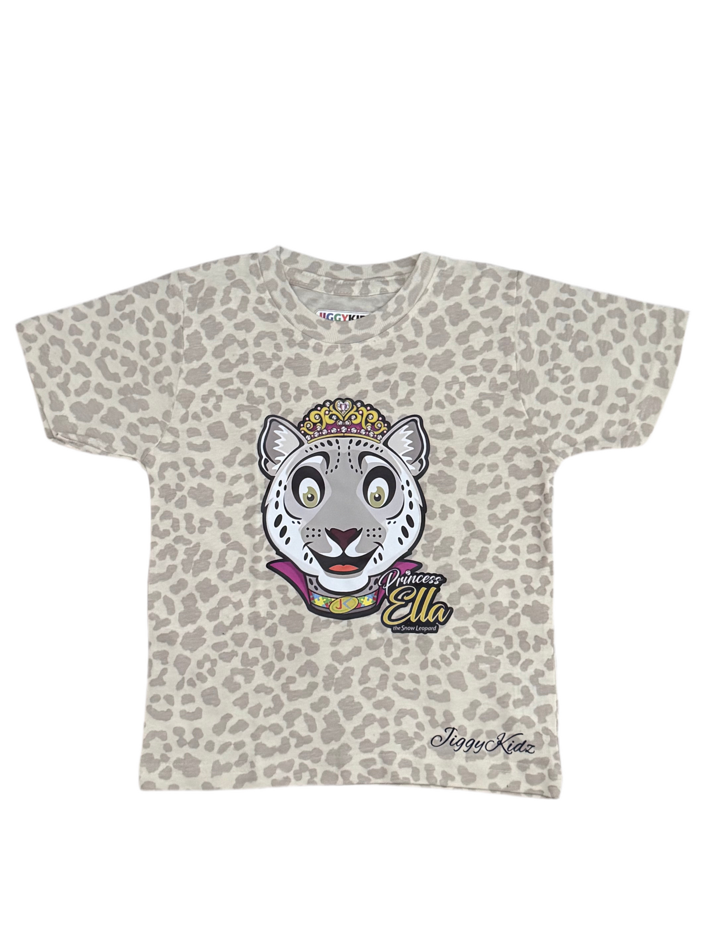 Princess Ella the Snow Leopard Girls Leopard Print T-shirt