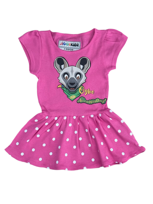 Ogbo the African Wild Dog kids dress fro t view