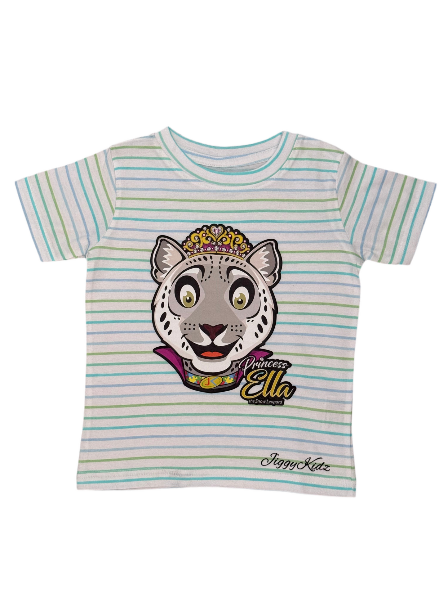 Princess Ella the Snow Leopard Girls Striped T-shirt