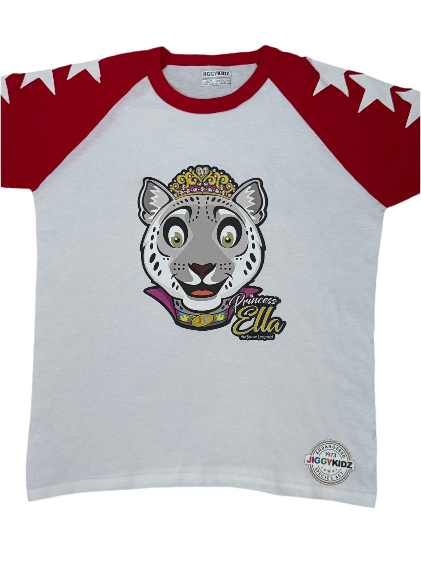 Princess Ella the Snow Leopard Girls All-Star Baseball T-shirt