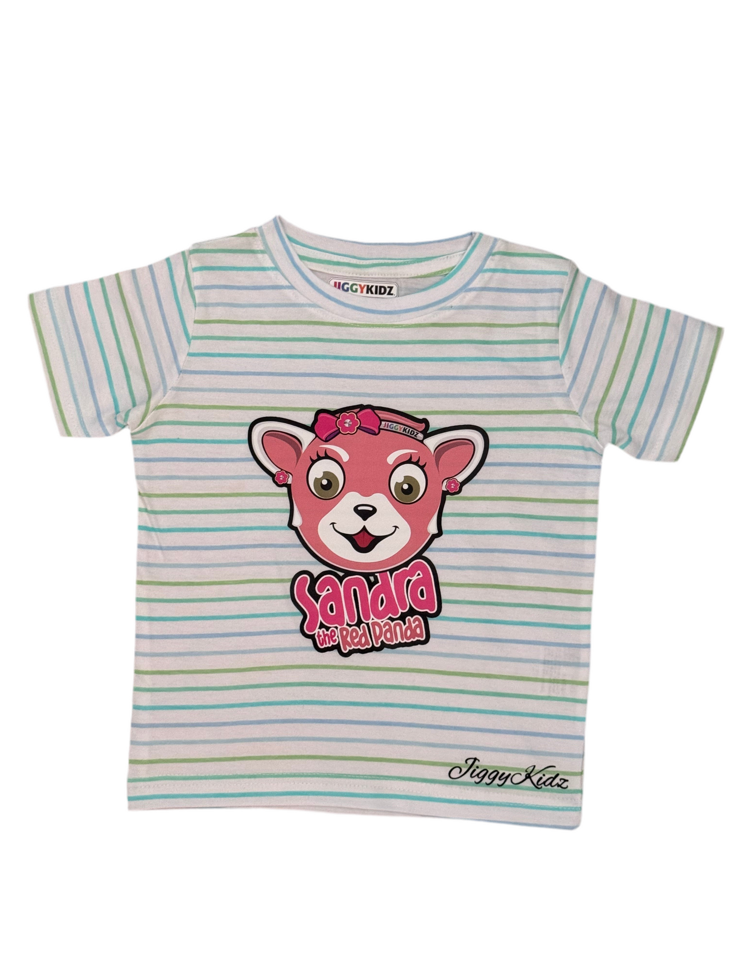 Sandra the Red Panda Striped Girls T-shirt