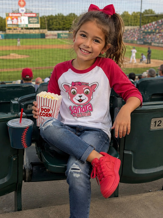 Sandra the Red Panda Youth Girls Baseball T-shirt