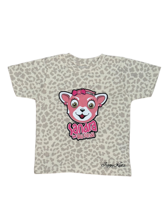 Sandra the Red Panda Girls Leopard Print T-shirt