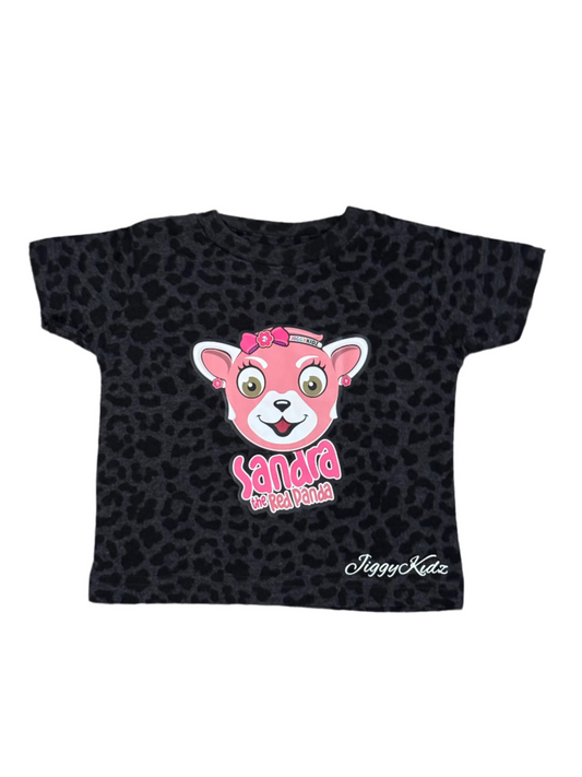 Sandra the Red Panda Girls Leopard Print T-shirt