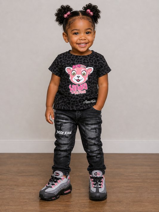 Sandra the Red Panda Infant Girls Leopard Print T-shirt